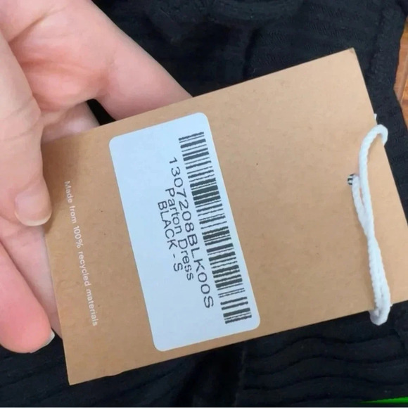 NWT Reformation Parton Black Ribbed Spaghetti Strap Mini Dress Size S B26 - Picture 4 of 7